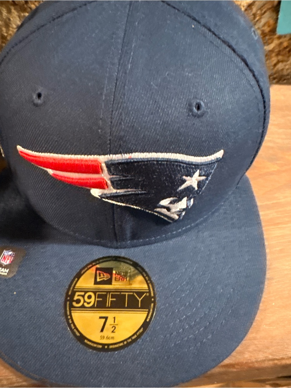 NFL New England Patriots Navy and Red Fitted Hat